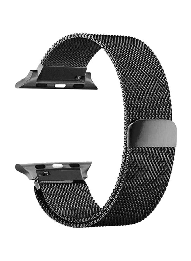 سوار معصم ذكي ممغنط لساعات يد أبل أسود