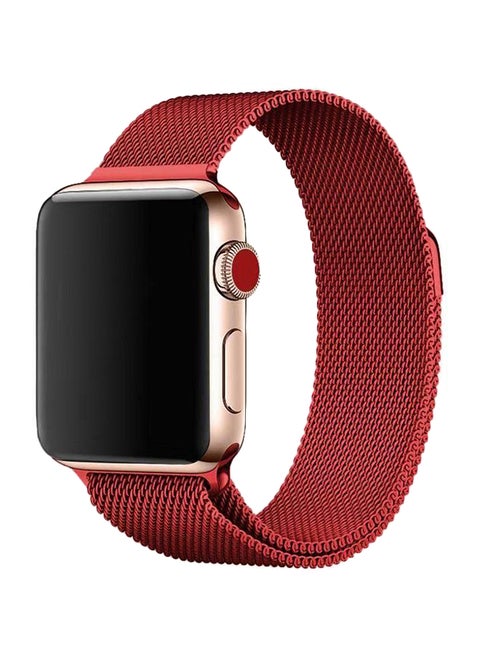Milanese Loop Smart Watch Band For Apple Red