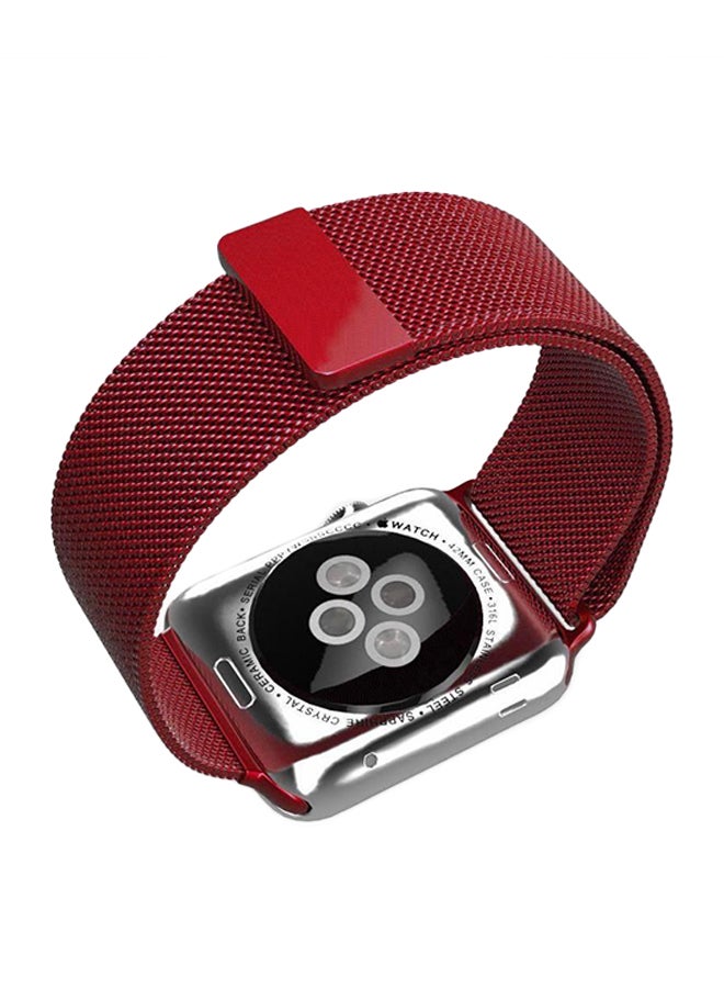Generic - Milanese Loop Magnetic Smart Watch Band For Apple Red - Image 1