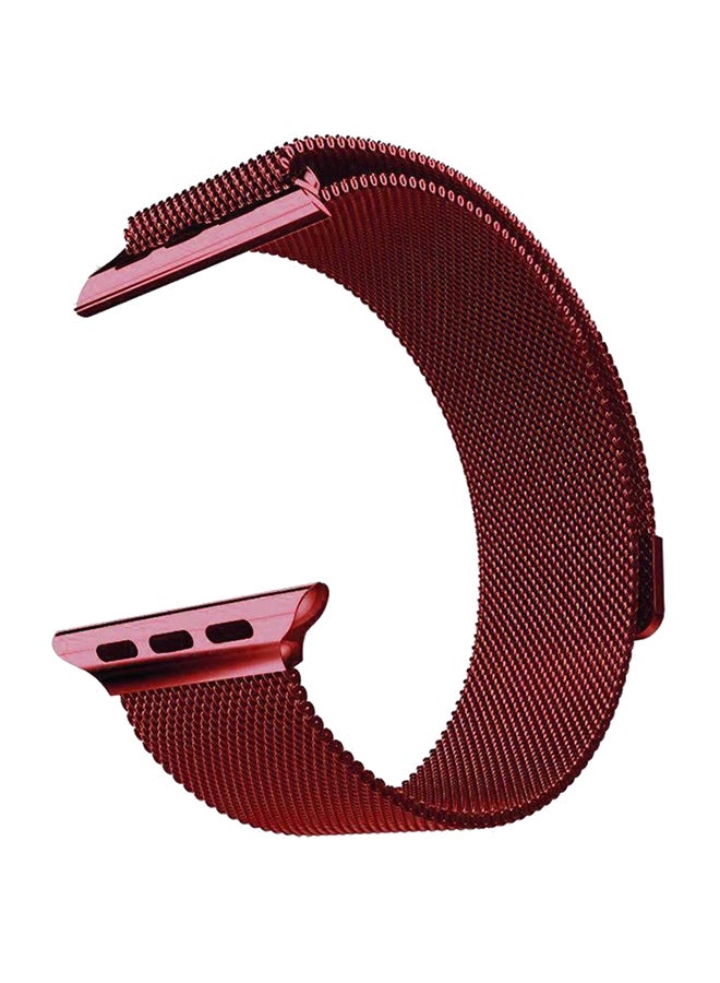 Generic - Milanese Loop Magnetic Smart Wrist Band For Apple Watch 42-44 mm Red - Image 1