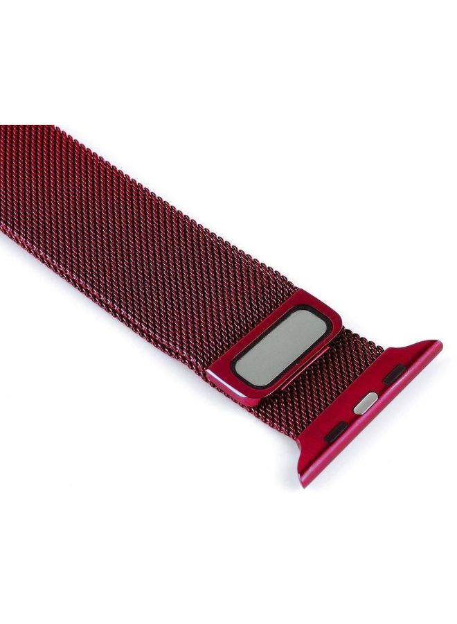 Generic - Milanese Loop Magnetic Smart Wrist Band For Apple Watch 42-44 mm Red - Image 1