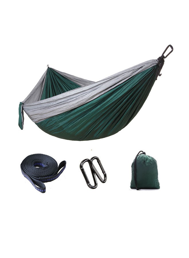 Generic - Ultra-Light Parachute Cloth Double Swing Hammock With Mosquito Net Green/Grey - Image 1