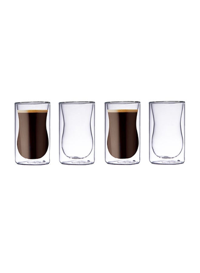 BLACKSTONE - 4-Piece Double Wall Estikana Glass Clear 100ml - Image 1