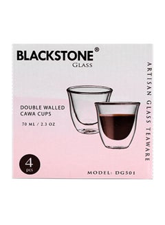BLACKSTONE 4-Piece Double Wall Cawa Glass Clear 70ml  - Image 2
