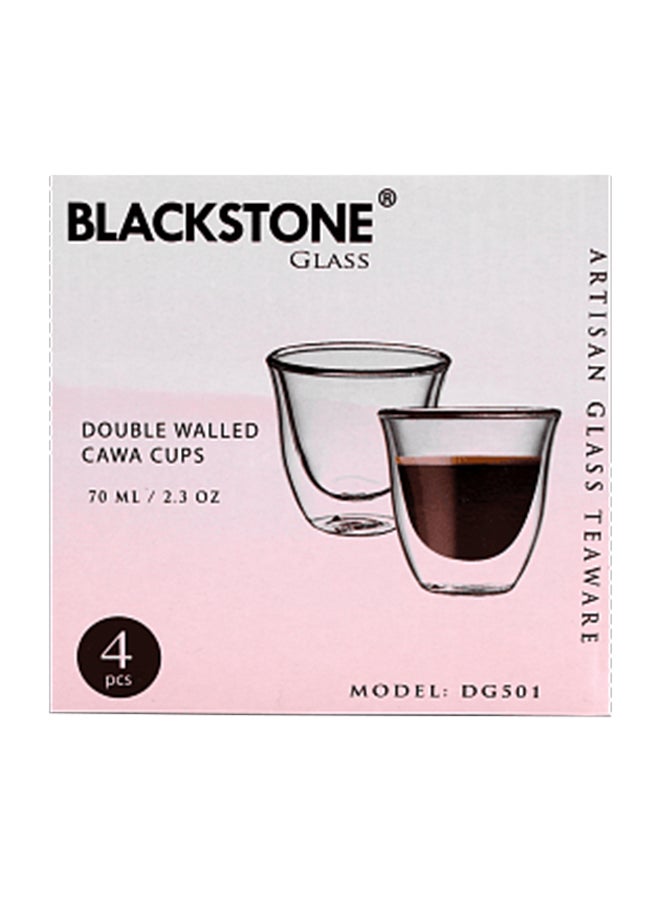 BLACKSTONE - 4-Piece Double Wall Cawa Glass Clear 70ml - Image 1