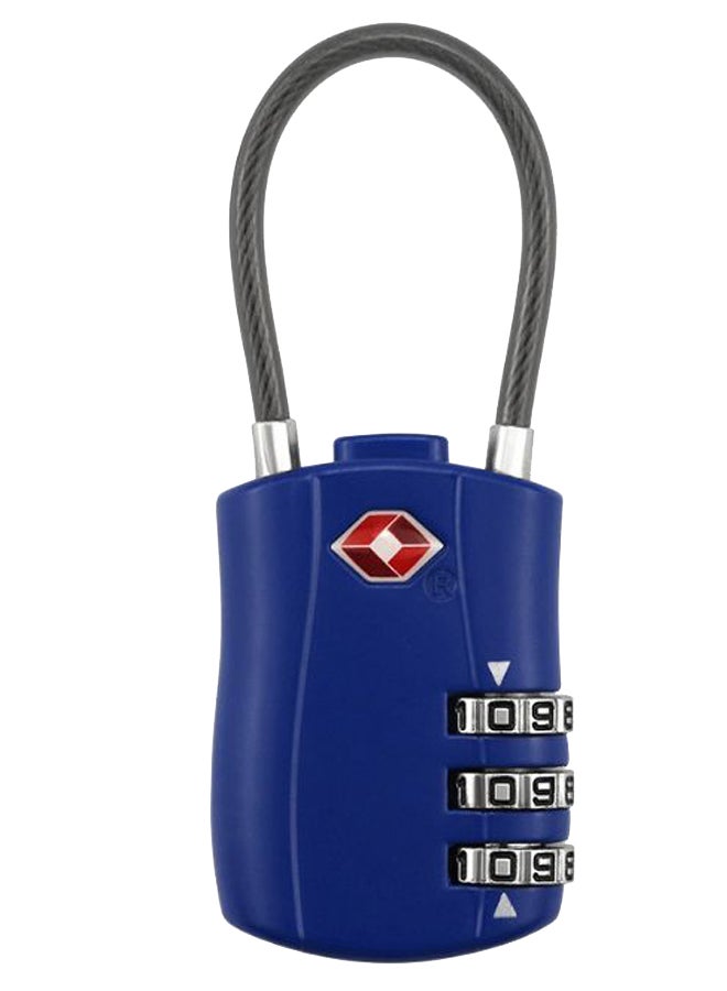 Wire Rope Password Padlock Blue/Black 