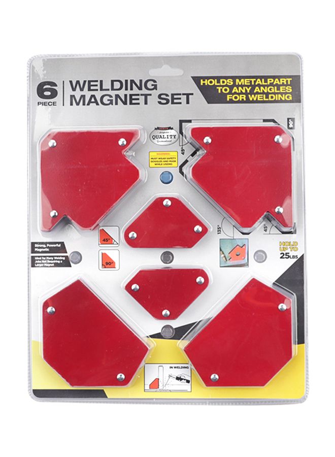 Generic 6-Piece Magnetic Triangulation Positioner Welding Accessory Red 12 x 9.84 x 0.78inch  - Image 1