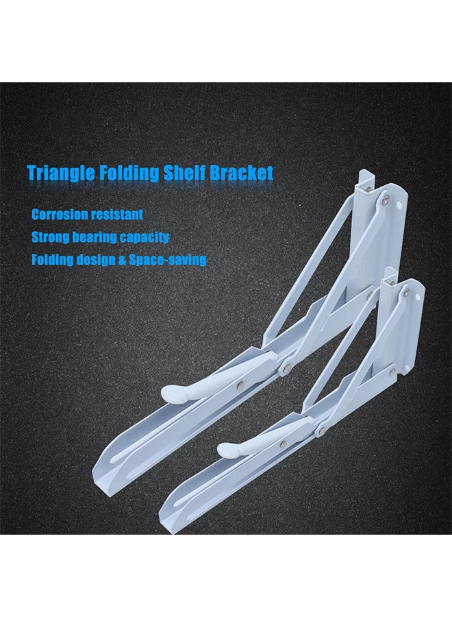 Generic 2-piece Folding Shelf Bracket Wall Mount White 1.192kg  - Image 2