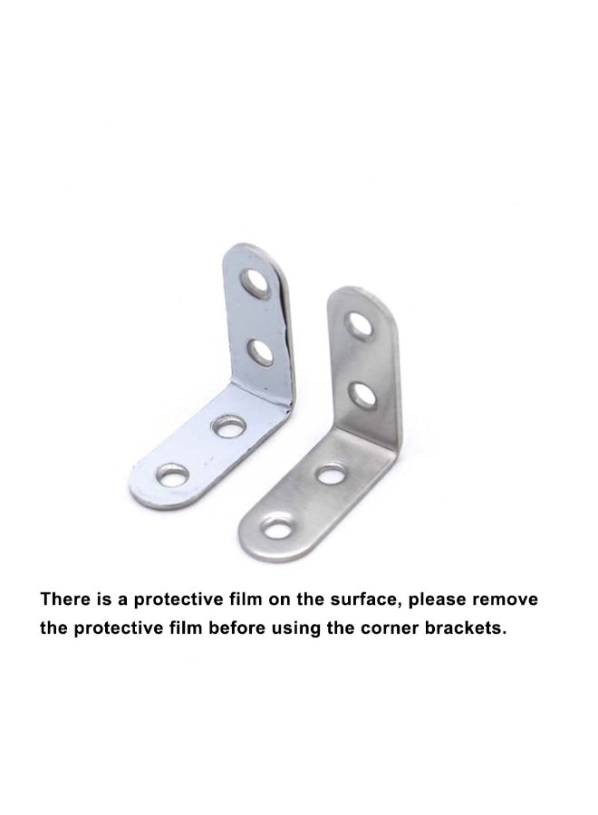 4-Piece 90 Degree Angle L Shaped Shelf Bracket Silver 0.072kg  - Image 3