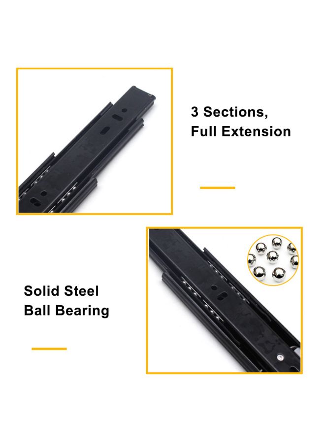 Generic 2-Piece Ball Bearing Drawer Slide Black 16inch  - Image 3