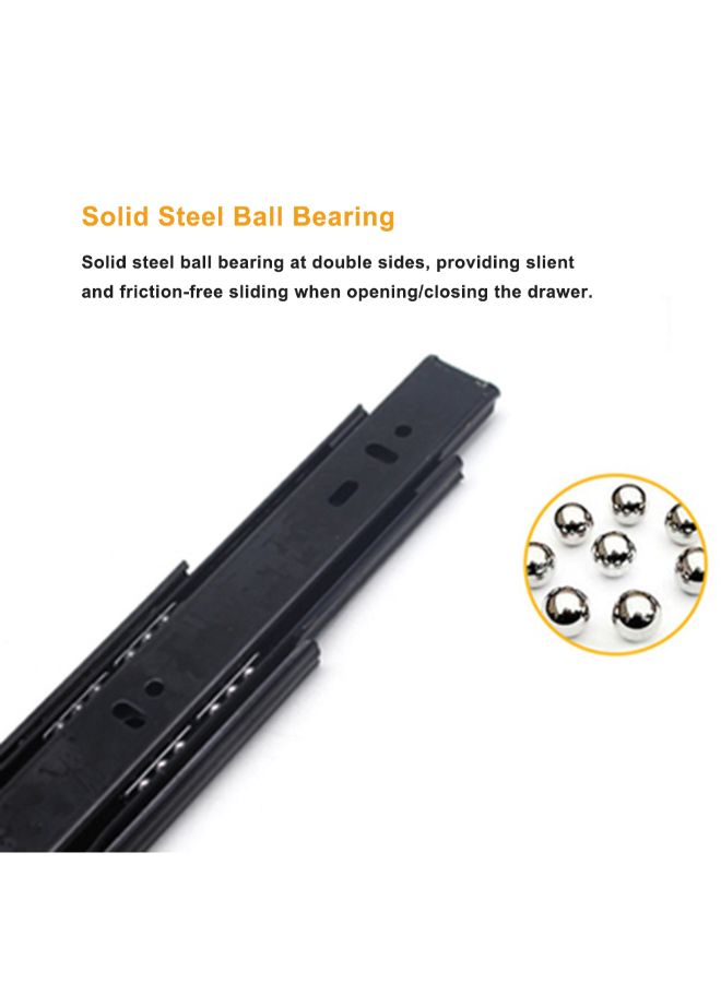 Generic 2-Piece Ball Bearing Drawer Slide Black 16inch  - Image 4