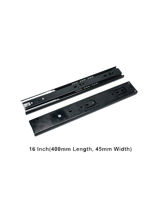 Generic 2-Piece Ball Bearing Drawer Slide Black 16inch  - Image 2