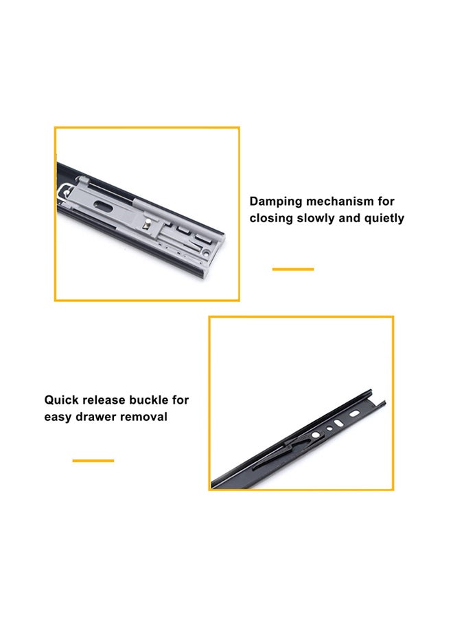 2-Piece Ball Bearing Drawer Slide Black 10inch  - Image 2