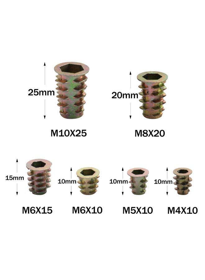 100-Piece Screw Socket Nut Multicolour 0.206kg
