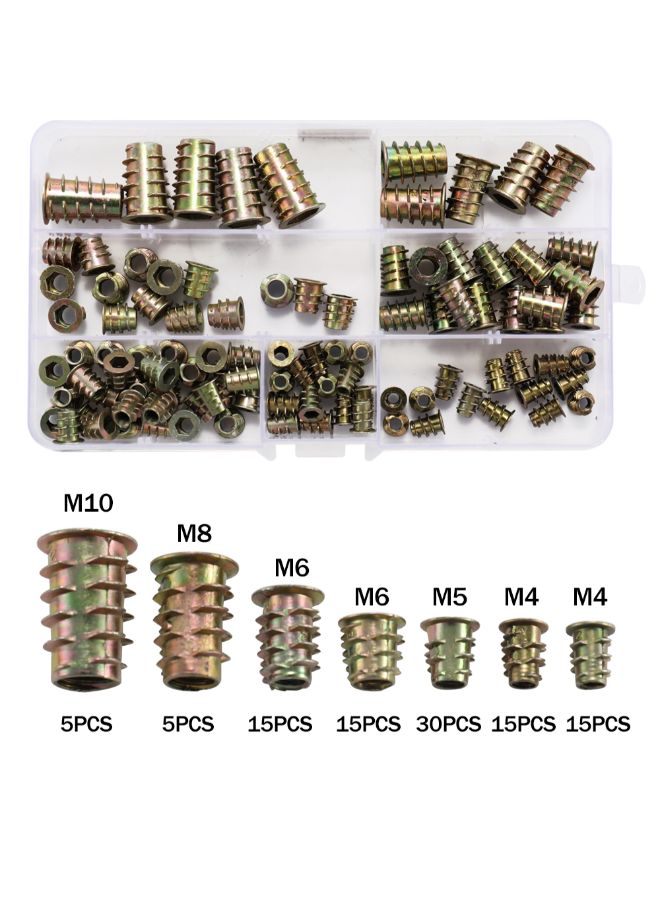 100-Piece Screw Socket Nut Multicolour 0.206kg