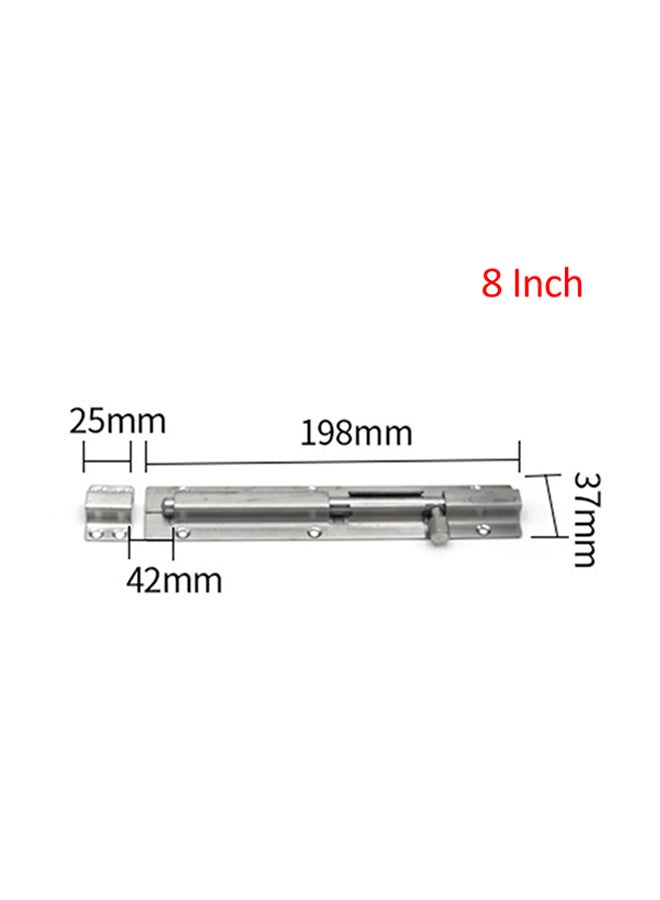 Slide Latch Barrel Bolt Door Lock Silver 8inch  - Image 2