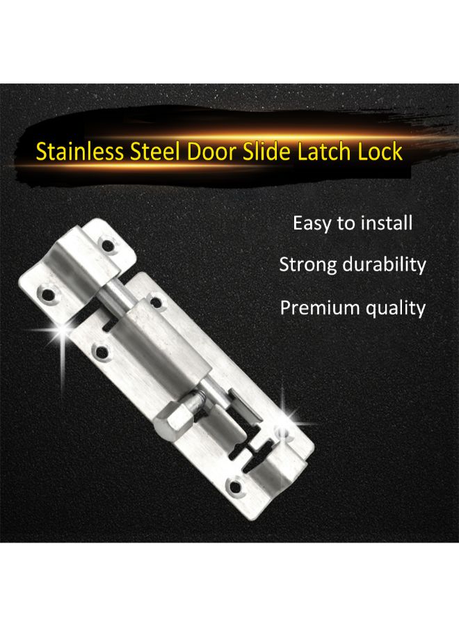 Slide Latch Barrel Bolt Door Lock Silver 8inch  - Image 5