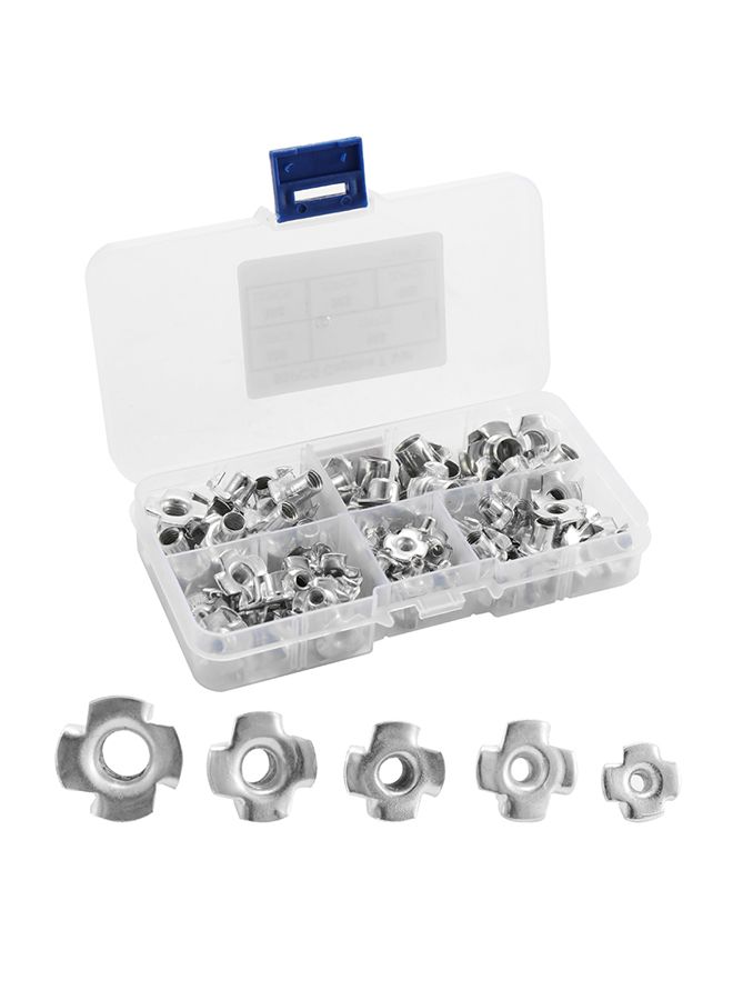 90-Piece Multifunctional Captive T Nut Socket Screw Silver 0.19kg - Image 1