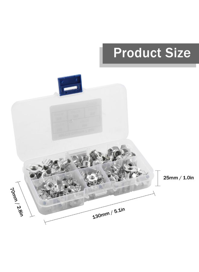 90-Piece Multifunctional Captive T Nut Socket Screw Silver 0.19kg - Image 3