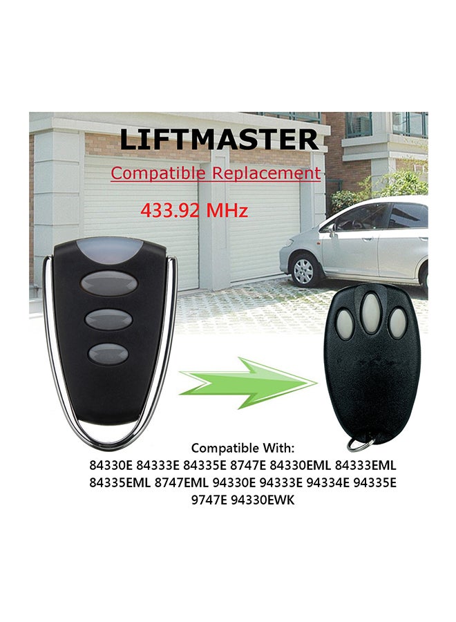 3-Button Garage Door Remote Control For Chamberlain Liftmaster Motorlift Black 0.036kg - Image 2