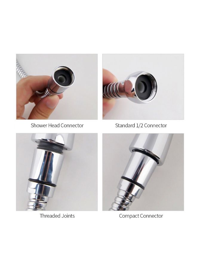 Bath Shower Sprayer Hose Silver 79inch - Image 3