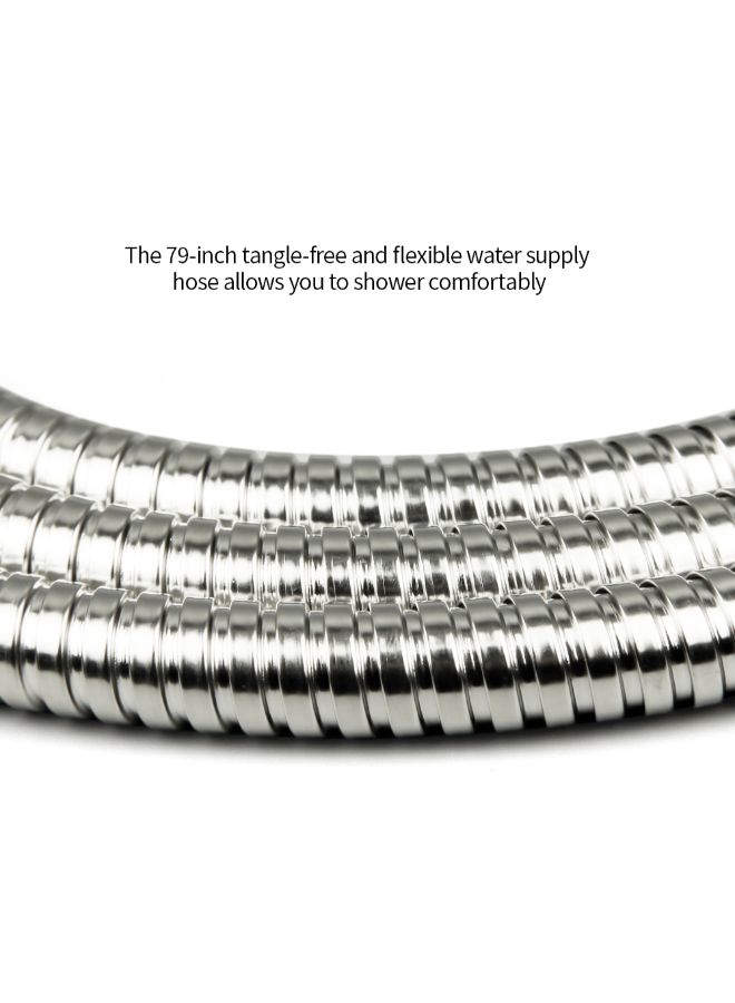 Bath Shower Sprayer Hose Silver 79inch - Image 4