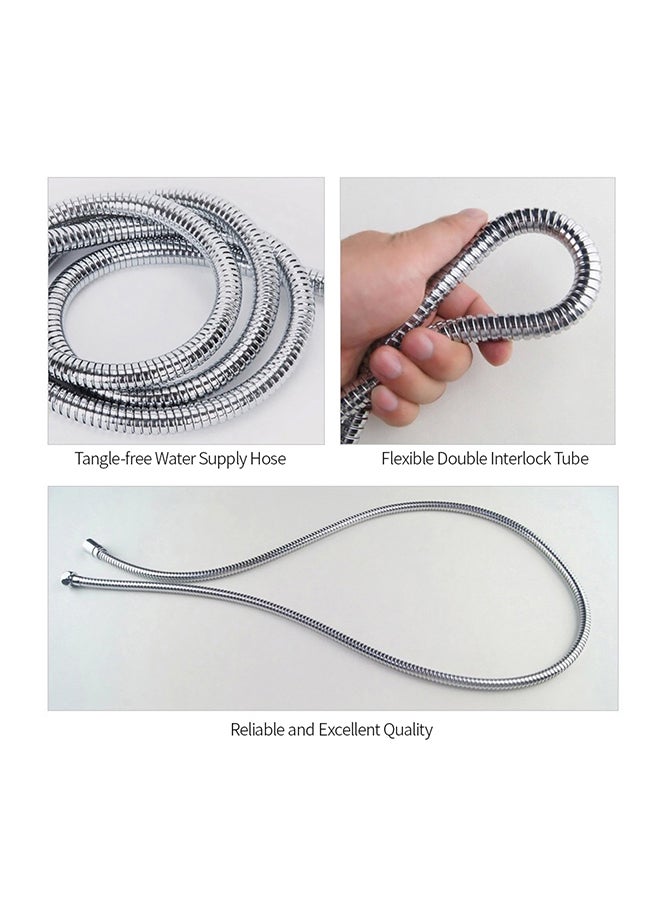 Bath Shower Sprayer Hose Silver 79inch - Image 2