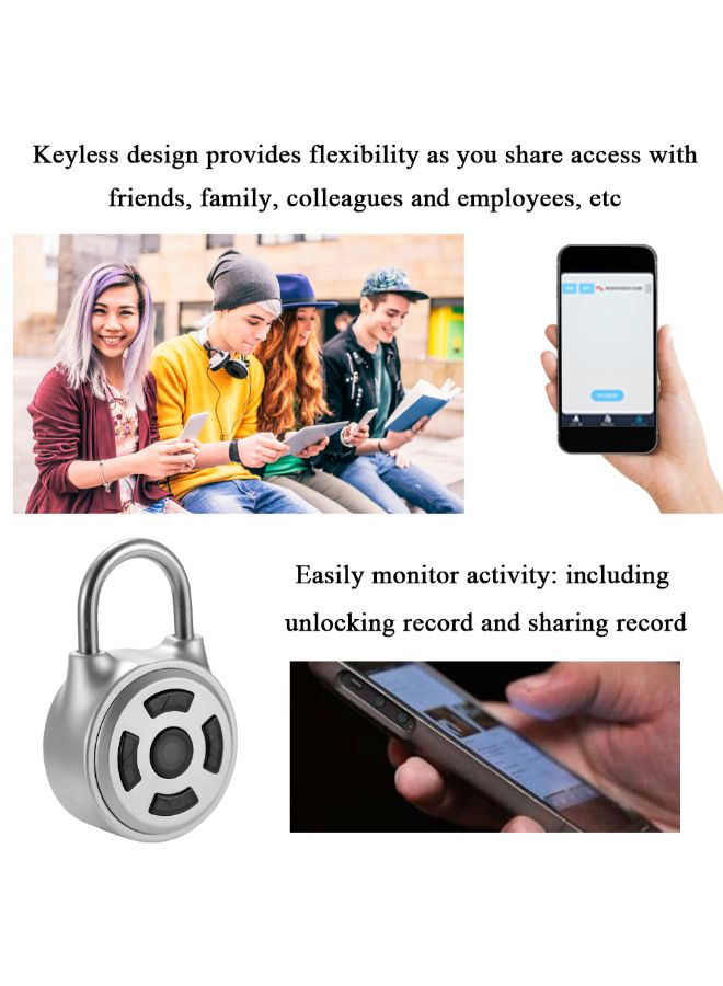 Anti-Theft Padlock For Door/Luggage Case Silver 0.117kg - Image 3