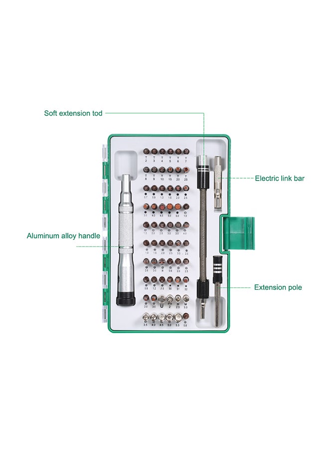 Generic 64-In-1 Precise Screwdriver Set With 60 Bit Multicolour 19 × 12 × 4cm  - Image 2