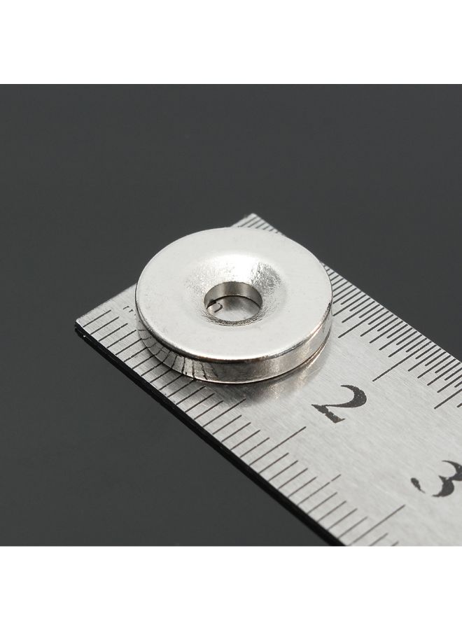 مجموعة قطع مغناطيسية قوية للغاية من النيوديميوم بتصميم دائري من 5 قطع فضي 15 x 3كيلوجرام - Image 3