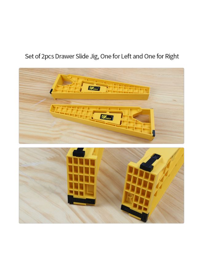 2-Piece Cabinet Drawer Sliding Rail Install Guide Tool Yellow  - Image 5