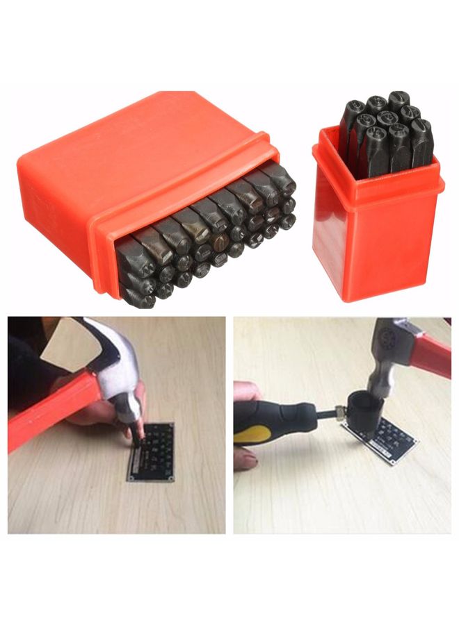 Generic - 36-Piece Letter And Number Stamp Punch Set Black 0.65kg - Image 1
