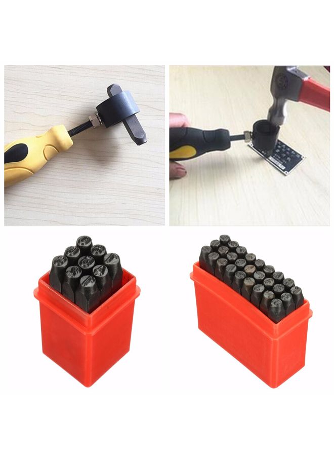 Generic - 36-Piece Letter And Number Stamp Punch Set Black 0.65kg - Image 1