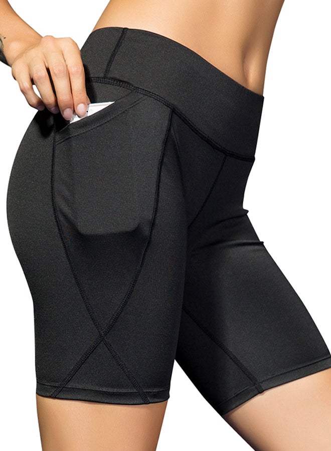 LIXADA - Yoga Shorts Athletic Workout Running Out Pocket - Image 1