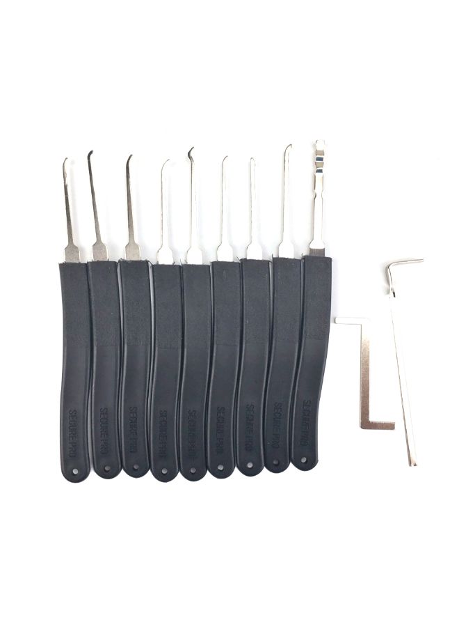 طقم ملاقط وخطاطيف بتصميم متين معبأ في حقيبة، مكون من 9 قطع أسود 0.045كيلوجرام - Image 2