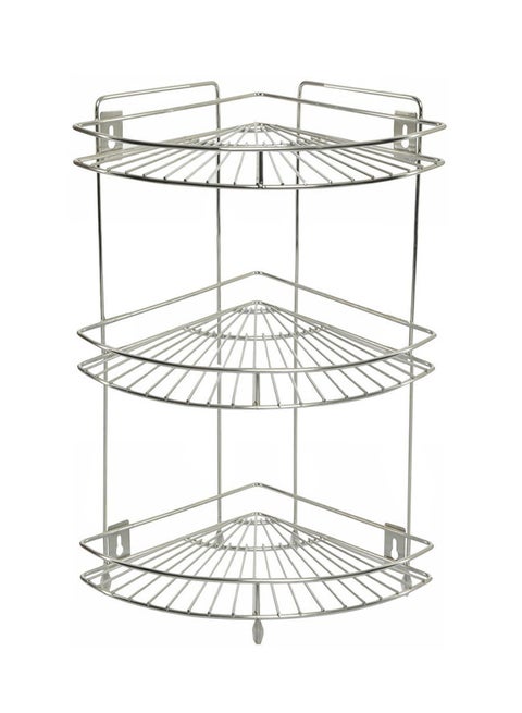 Multipurpose Corner Storage Rack Silver