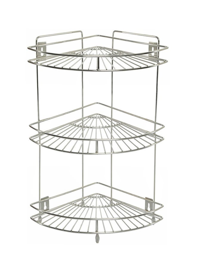 Multipurpose Corner Storage Rack Silver