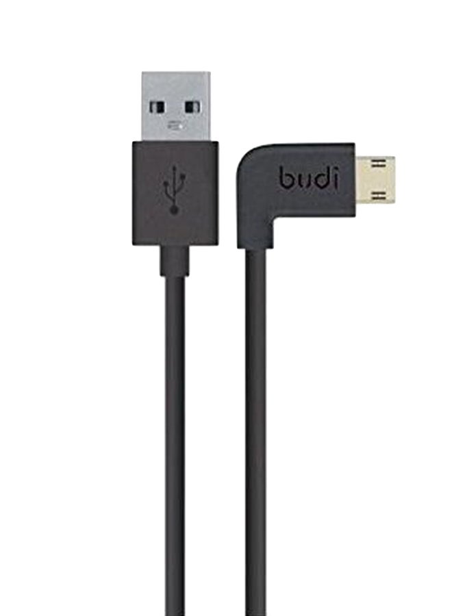 بودي كابل شحن ومزامنة بيانات بمنفذ Micro USB أسود/فضي