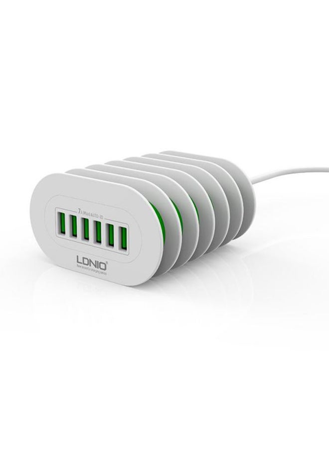 LDNIO 6-Port Desktop Charger With Cradle Holder White - Image 2