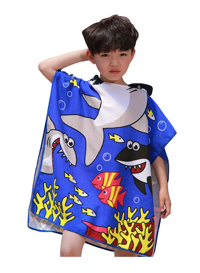 Generic - Tiger Shark Fast Drying Hooded Beach Towel Multicolour 120 x 60cm - Image 1