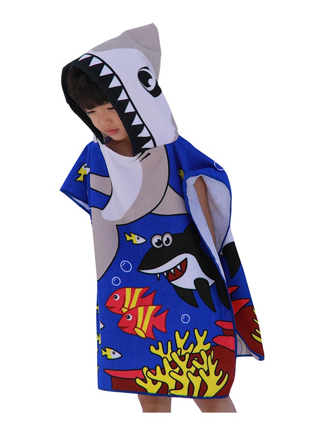 Generic - Tiger Shark Fast Drying Hooded Beach Towel Multicolour 120 x 60cm - Image 1