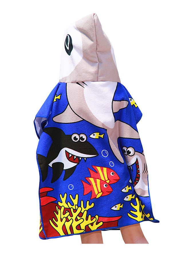 Generic - Tiger Shark Fast Drying Hooded Beach Towel Multicolour 120 x 60cm - Image 1