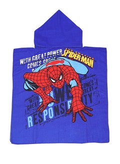 Spiderman Fast Drying Hooded Beach Towel Blue/Red 120 x 60cm - v1565276228/N28908965A_1