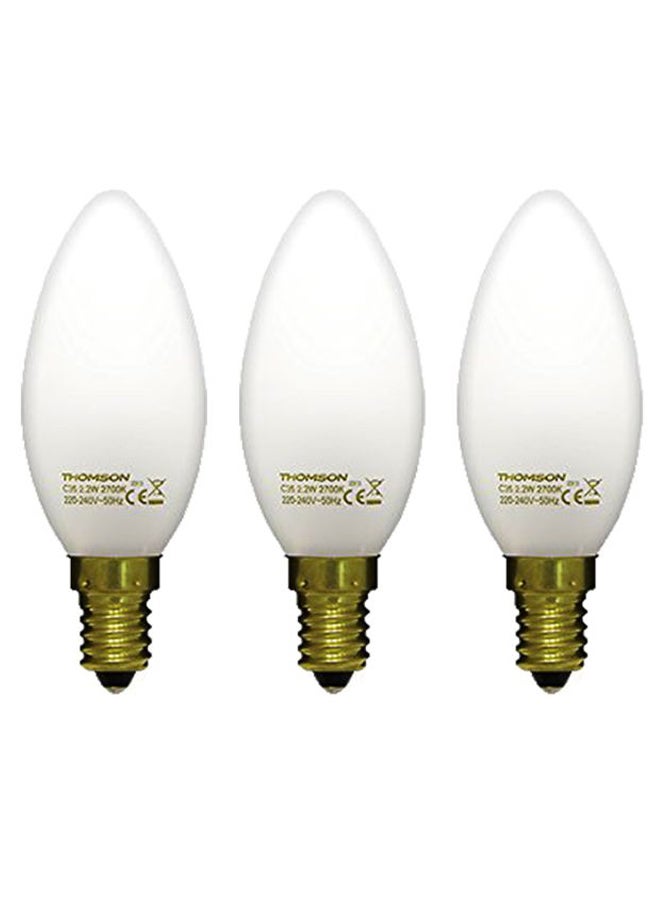 3-Piece Candle Shape Bulb Set White 10 x 18centimeter