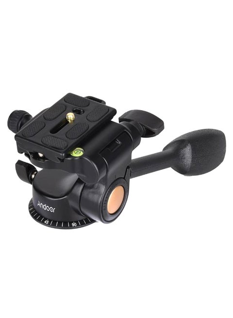 3-Way Fluid Ball Head Tripod Stand With Quick Release Plate Black