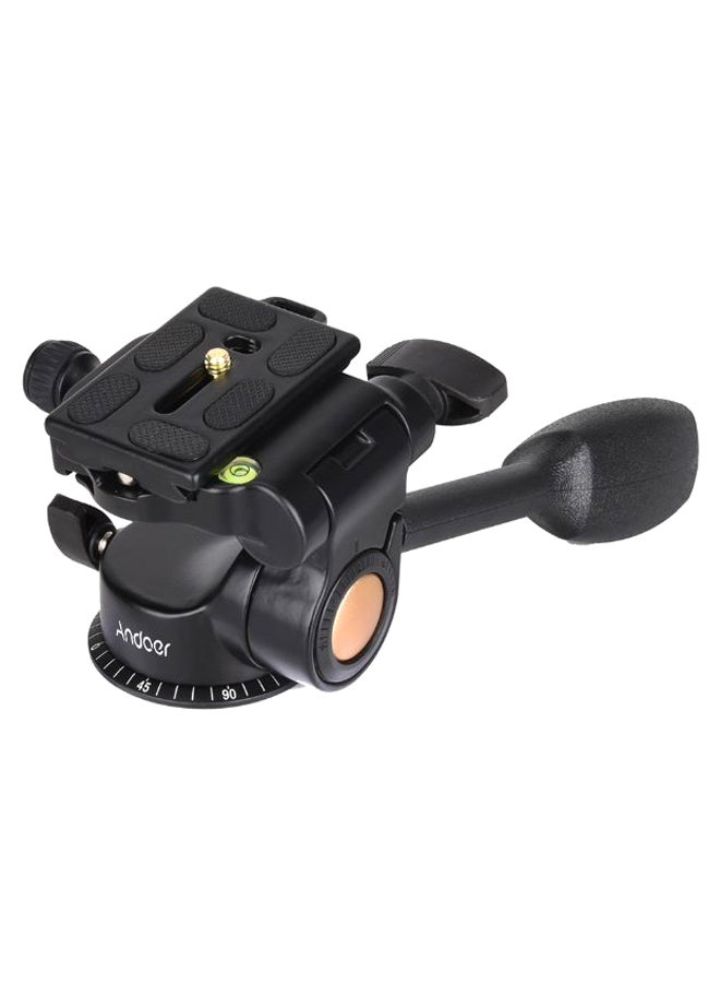 ANDOER 3-Way Fluid Ball Head Tripod Stand With Quick Release Plate Black  - Image 1