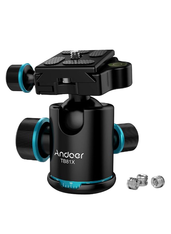 ANDOER BK-25 Panoramic Tripod Ball Head Mount Adapter Black/Blue - Image 1