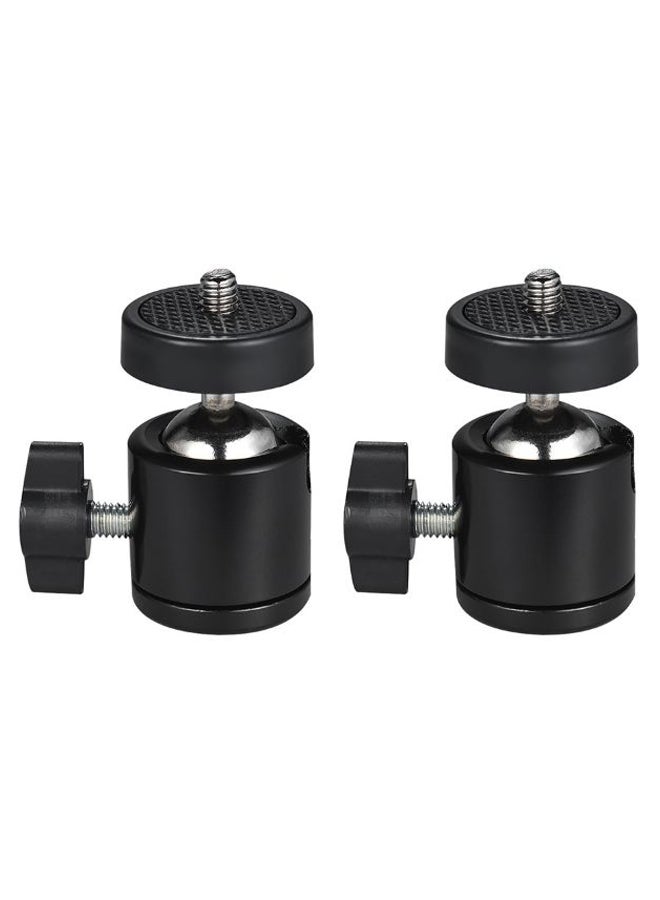 2-Piece 360 Degree Rotating Tripod Ball Head Black/Silver - Image 1