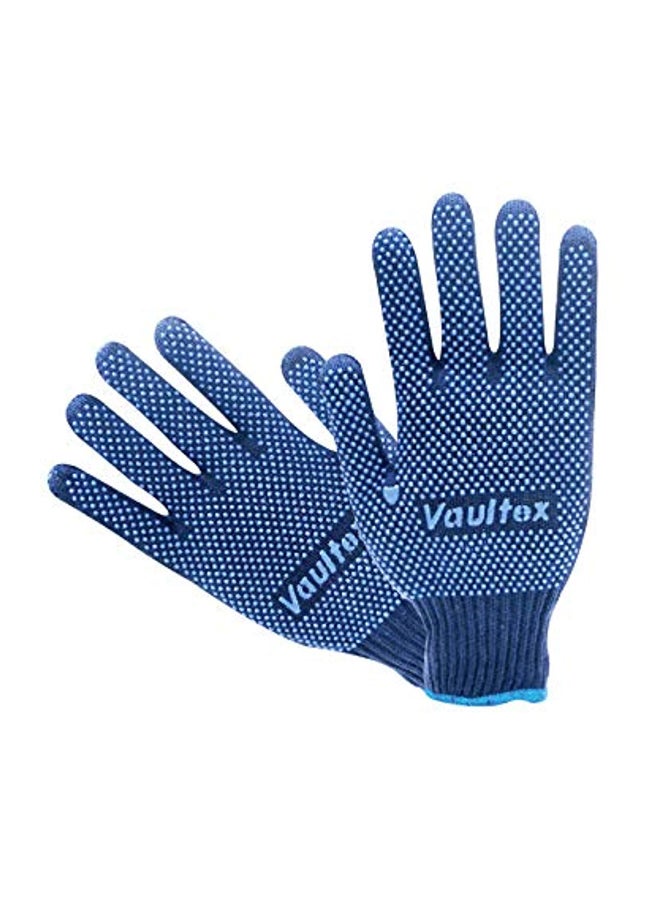 Vaultex Pack Of 6 Double Side Dotted Gloves Set Blue 25centimeter 