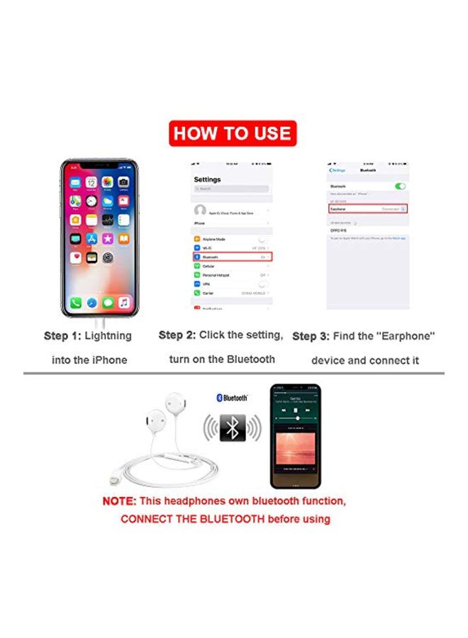 XBRN - In-Ear Earphones With Lightning Connector White - Image 1